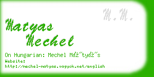 matyas mechel business card